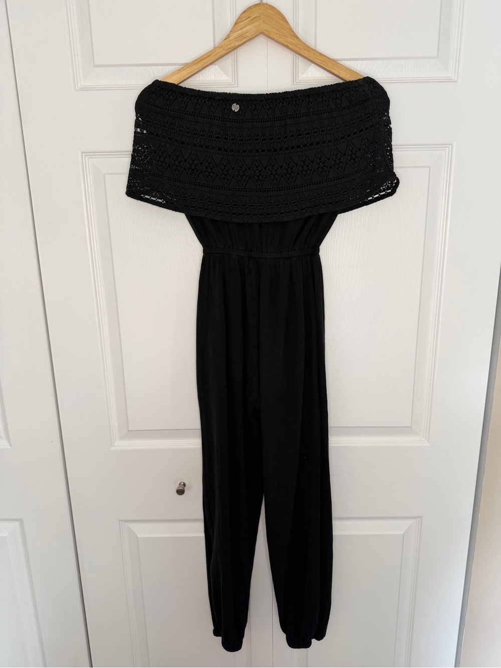 Billabong Off The Shoulder Womens Crochet Top Jumpsuit Size Small Beach Vacation